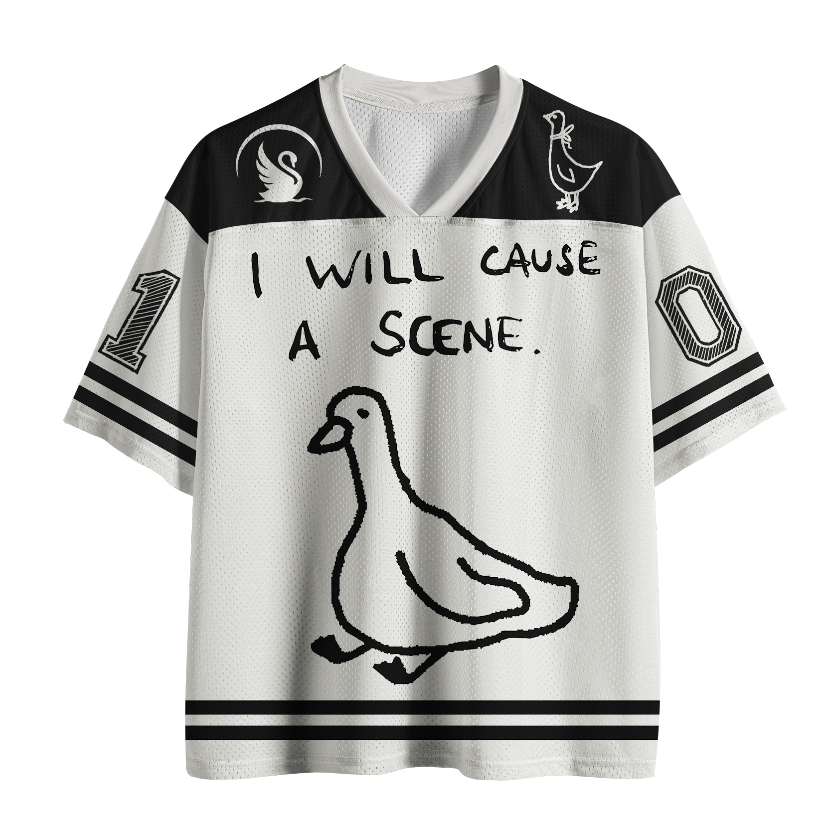 Tokyo-Tiger Funny line Goose：Stupid Goose Funny Japan Retro Mesh Jersey