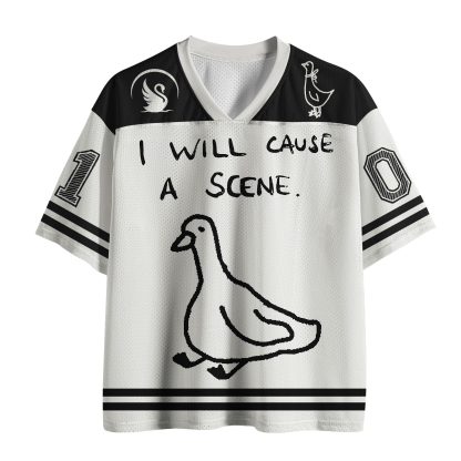 Tokyo-Tiger Funny line Goose：Stupid Goose Funny Japan Retro Mesh Jersey