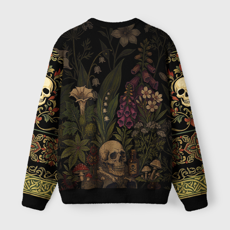 Tokyo-Tiger Beautiful Poison Floral Fuzzy Christmas Ugly Sweatshirt