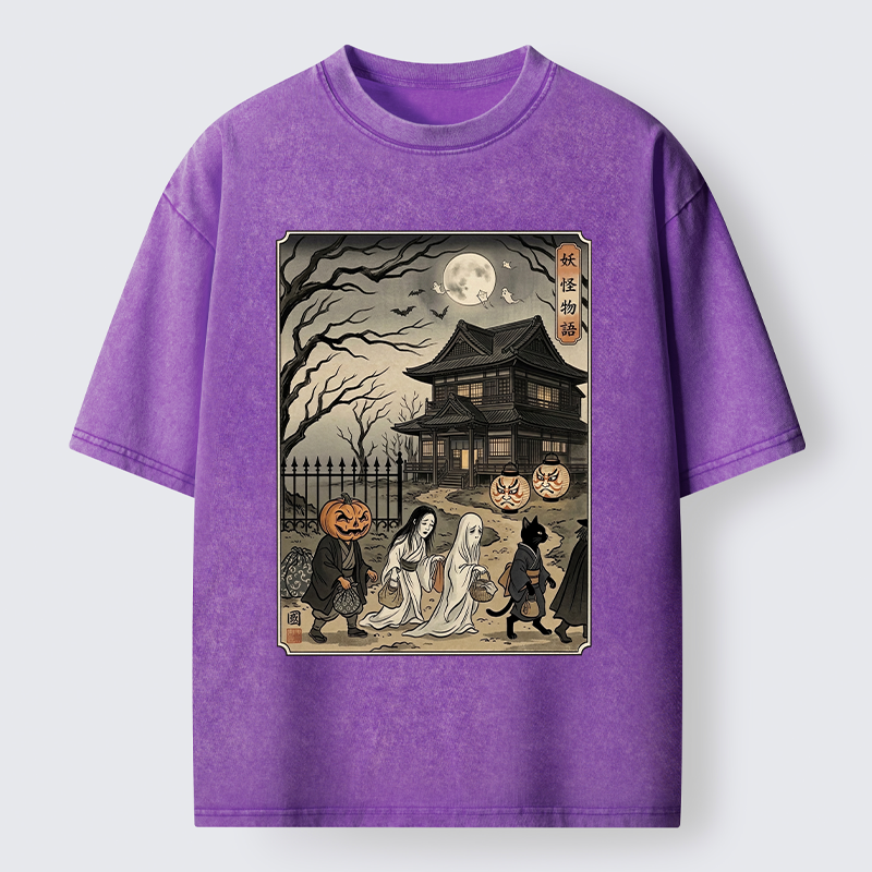 Tokyo-Tiger Vintage Yokai Art Washed T-Shirt
