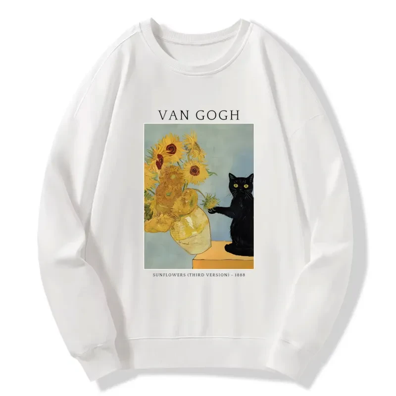 Tokyo-Tiger Black Cat With Sunflowers Sweatshirt