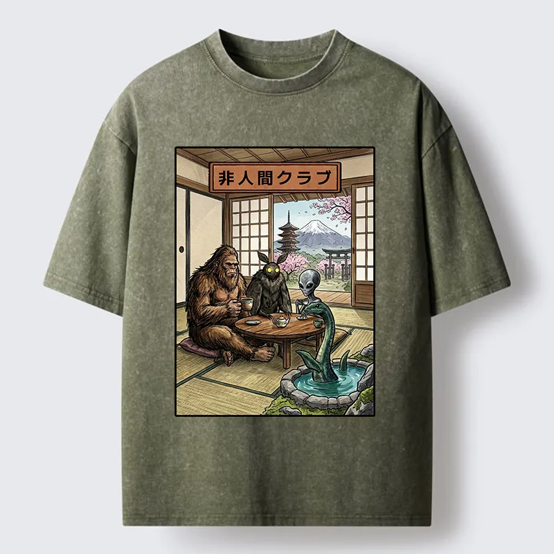 Tokyo-Tiger Monster Tea Party Washed T-Shirt