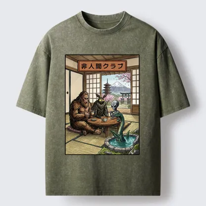 Tokyo-Tiger Monster Tea Party Washed T-Shirt