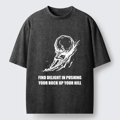 Tokyo-Tiger Rock Pushing Meme Washed T-Shirt