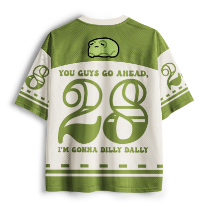 Tokyo-Tiger Lazy Chill Frog Dilly Dally Quote Mesh Jersey
