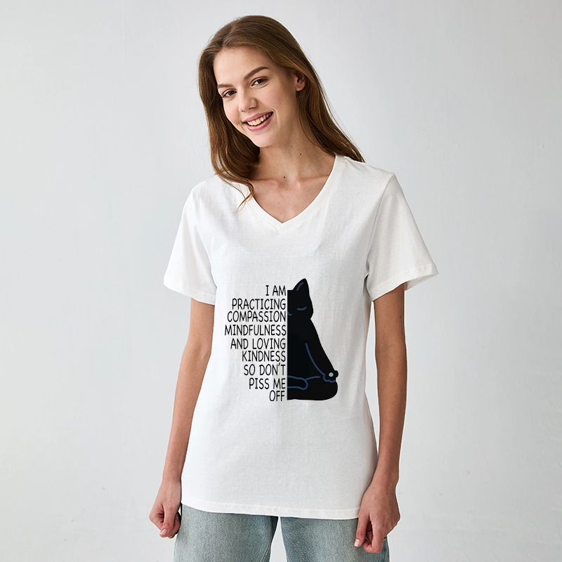 Tokyo-Tiger Calm Black Cat With Anger Issues V-Neck Classic T-Shirt