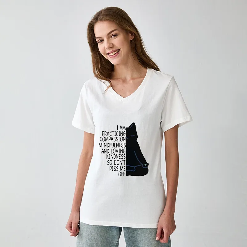 Tokyo-Tiger Calm Black Cat With Anger Issues V-Neck Classic T-Shirt