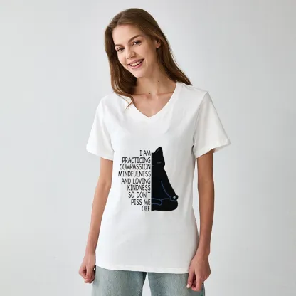 Tokyo-Tiger Calm Black Cat With Anger Issues V-Neck Classic T-Shirt