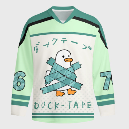 Tokyo-Tiger Duck-Tape Long-Sleeve Hockey Jersey