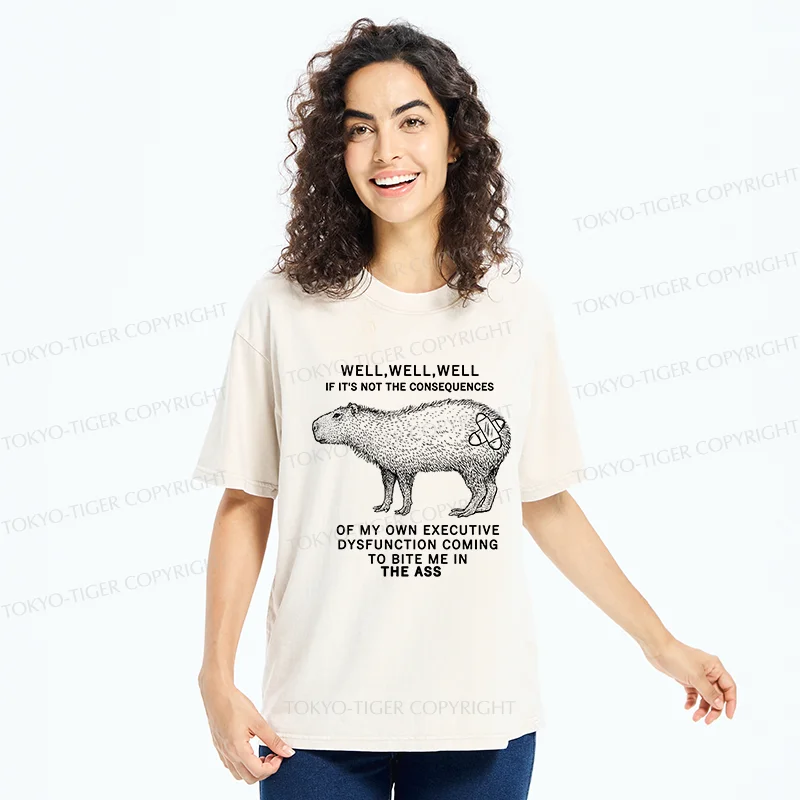 Tokyo-Tiger Stupid Capybara Washed T-Shirt