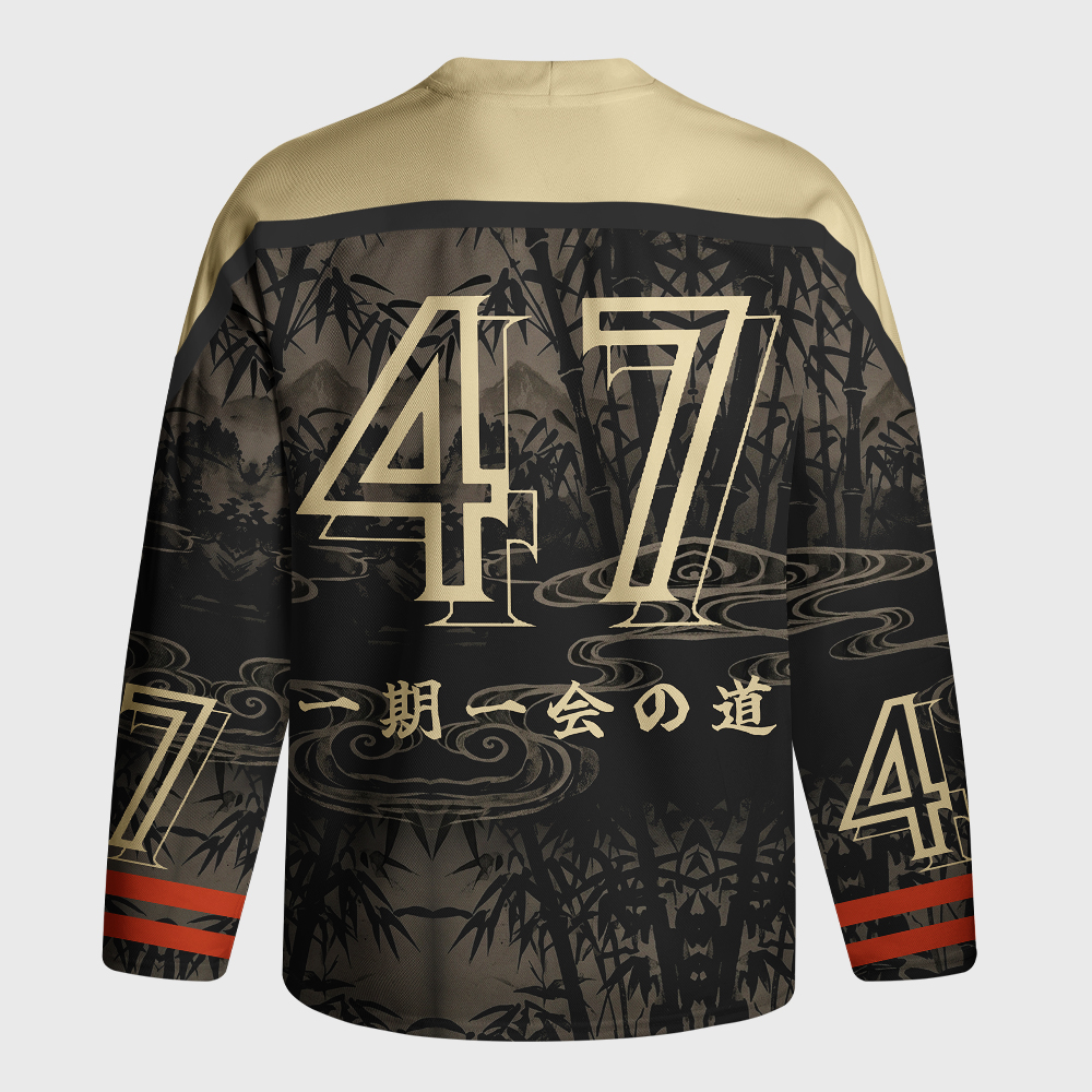 Tokyo-Tiger Calm Blade Capybara Samurai Long-Sleeve Hockey Jersey