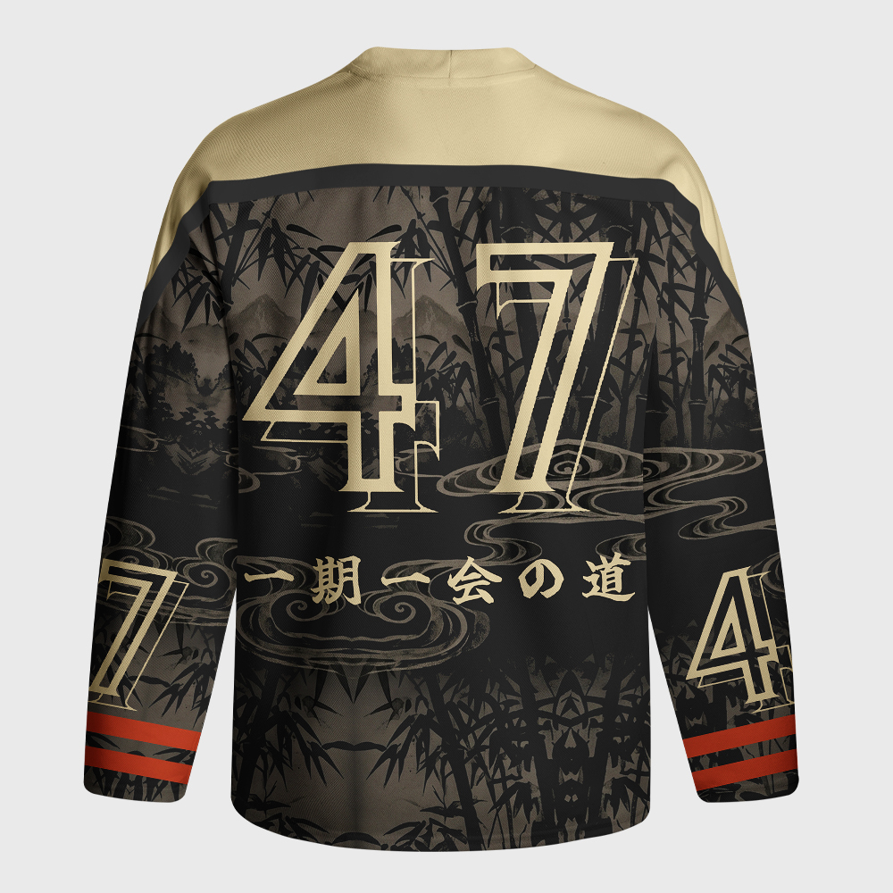 Tokyo-Tiger Calm Blade Capybara Samurai Long-Sleeve Hockey Jersey