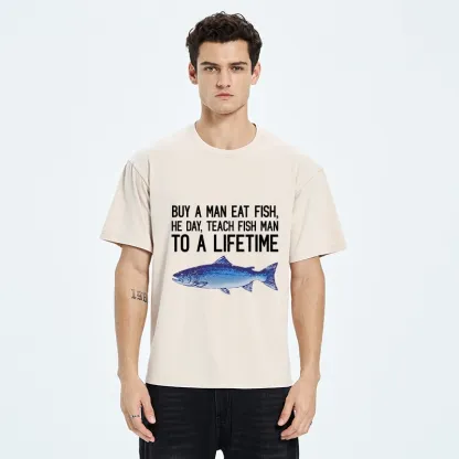 Tokyo-Tiger Sarcastic Fish Proverb Meme With Salmon Washed T-Shirt
