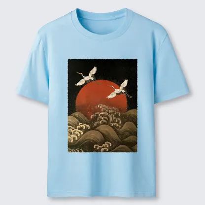 Tokyo-Tiger Japanese Crane Wave Art Classic T-Shirt