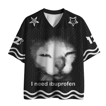 Tokyo-Tiger Blurry Cat Need Ibuprofen Mesh Jersey