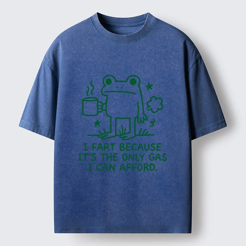 Tokyo-Tiger Funny Cute Frog Gas Meme Washed T-Shirt