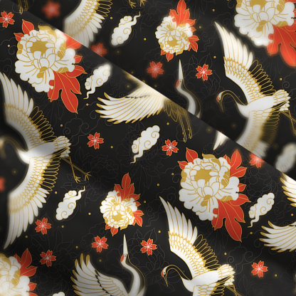 Tokyo-Tiger Celestial Cranes And Blossoms Maxi Dress