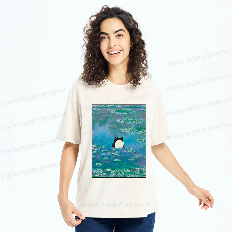 Tokyo-Tiger Frog In The Pond Washed T-Shirt