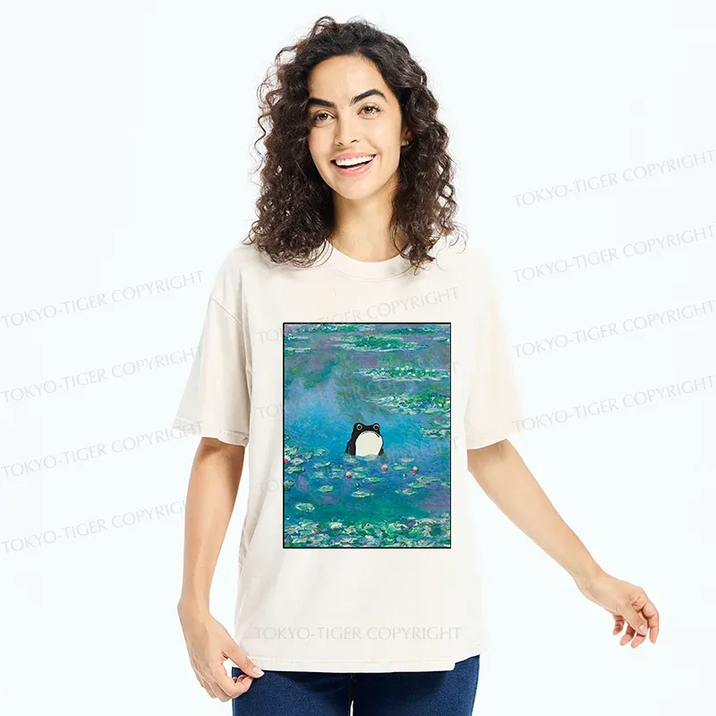 Tokyo-Tiger Frog In The Pond Washed T-Shirt
