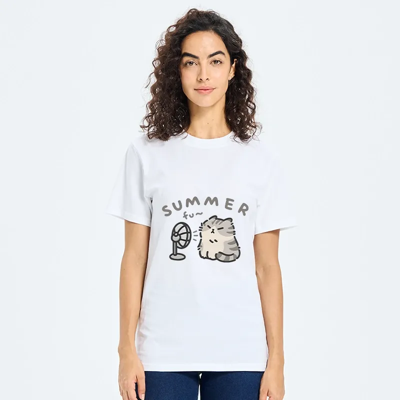 Tokyo-Tiger Summer Cat Chills With A Fan Classic T-Shirt