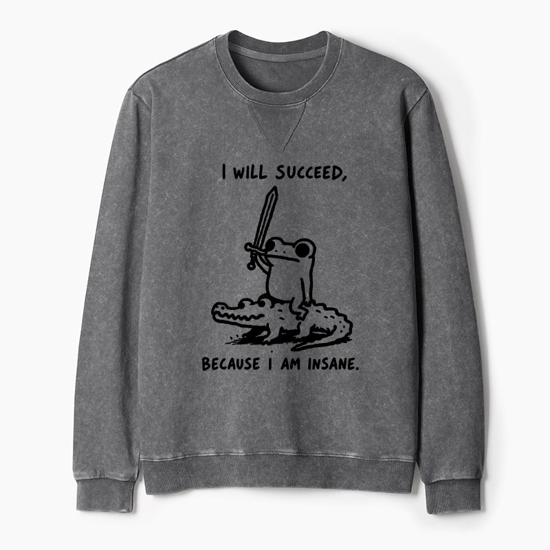 Tokyo-Tiger Warrior Frog Funny Meme Washed Terry Sweatshirt