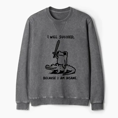 Tokyo-Tiger Warrior Frog Funny Meme Washed Terry Sweatshirt