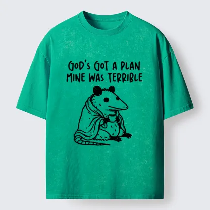 Tokyo-Tiger Chill Coffee Opossum Washed T-Shirt