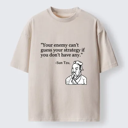 Tokyo-Tiger Sun Tzu Quote Art Washed T-Shirt