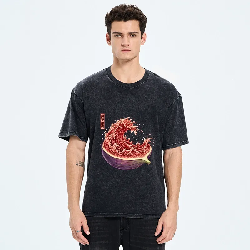 Tokyo‑Tiger Funny Fruit Wave Washed T‑Shirt