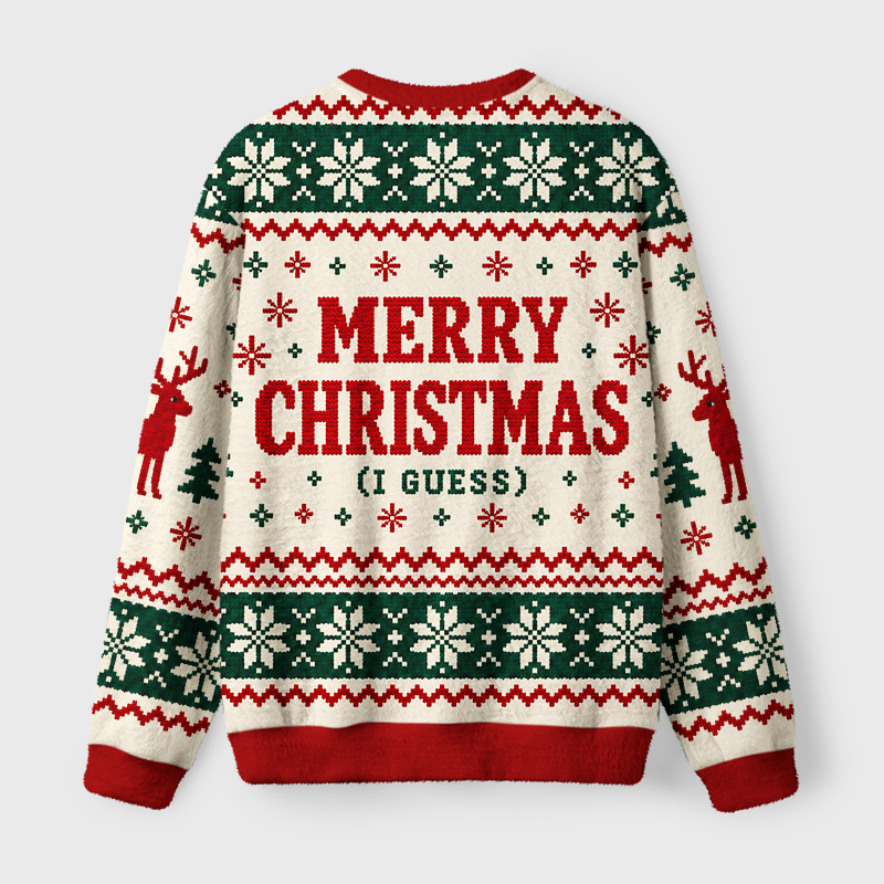 Tokyo-Tiger Cute Reindeer Holiday Vibes Fuzzy Christmas Ugly Sweatshirt
