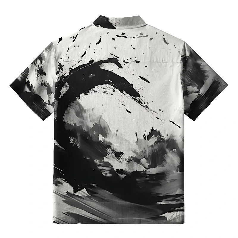 Tokyo-Tiger Ink Wave Button-up Shirt