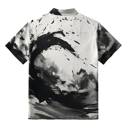 Tokyo-Tiger Ink Wave Button-up Shirt