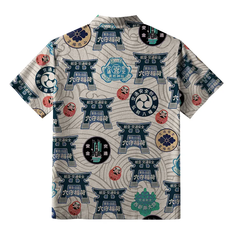 Tokyo-Tiger Traditional Japanese Amulets Button-up Shirt