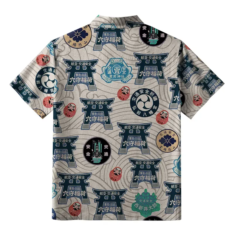 Tokyo-Tiger Traditional Japanese Amulets Button-up Shirt