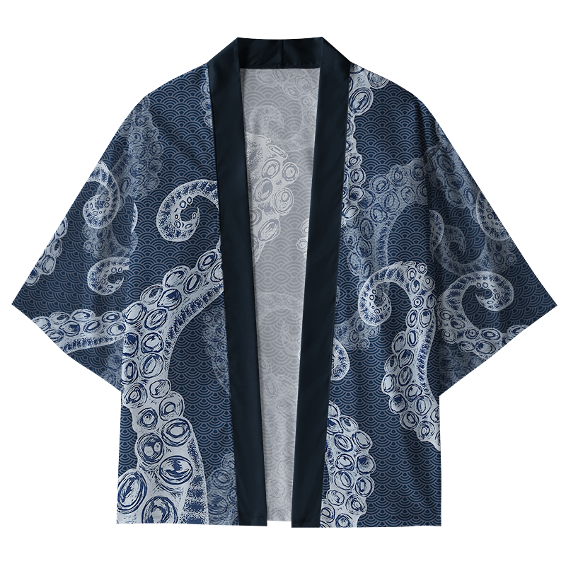 Tokyo-Tiger Octopus Tentacles Japanese Kimono Cardigan