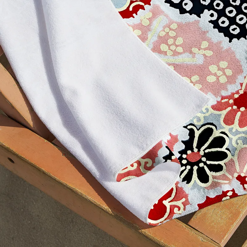 Tokyo-Tiger Floral Symphony Beach Towel