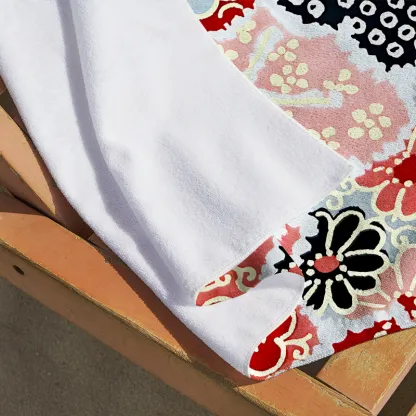 Tokyo-Tiger Floral Symphony Beach Towel