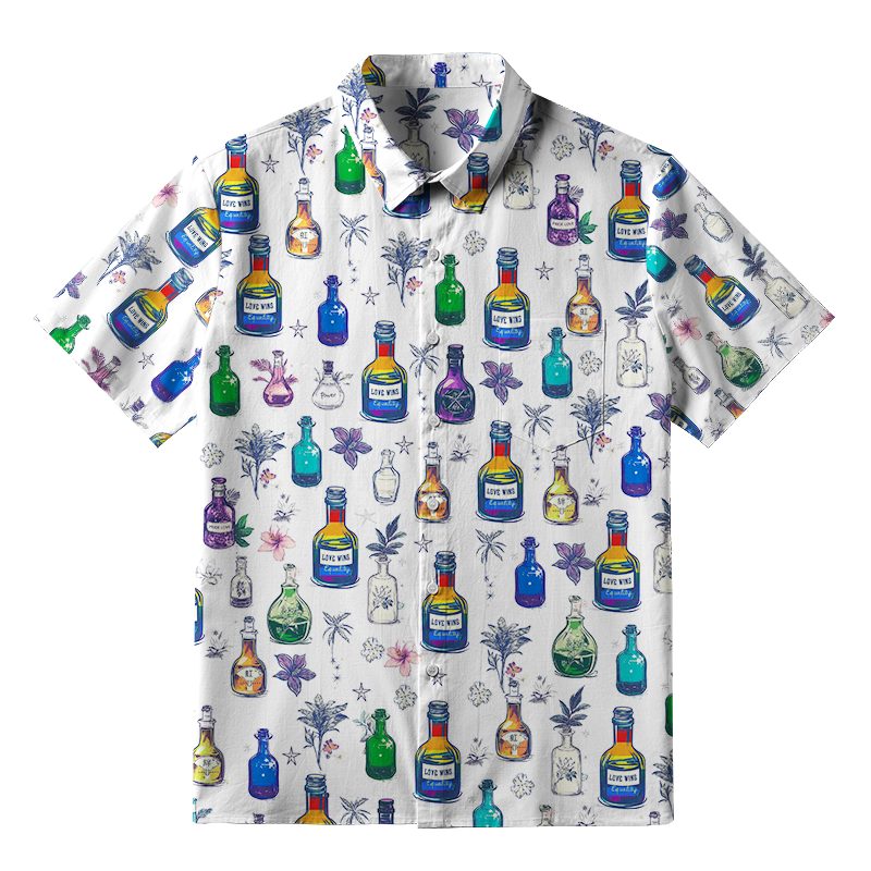 Tokyo-Tiger Rainbow Potion With Flowers Button-up Shirt