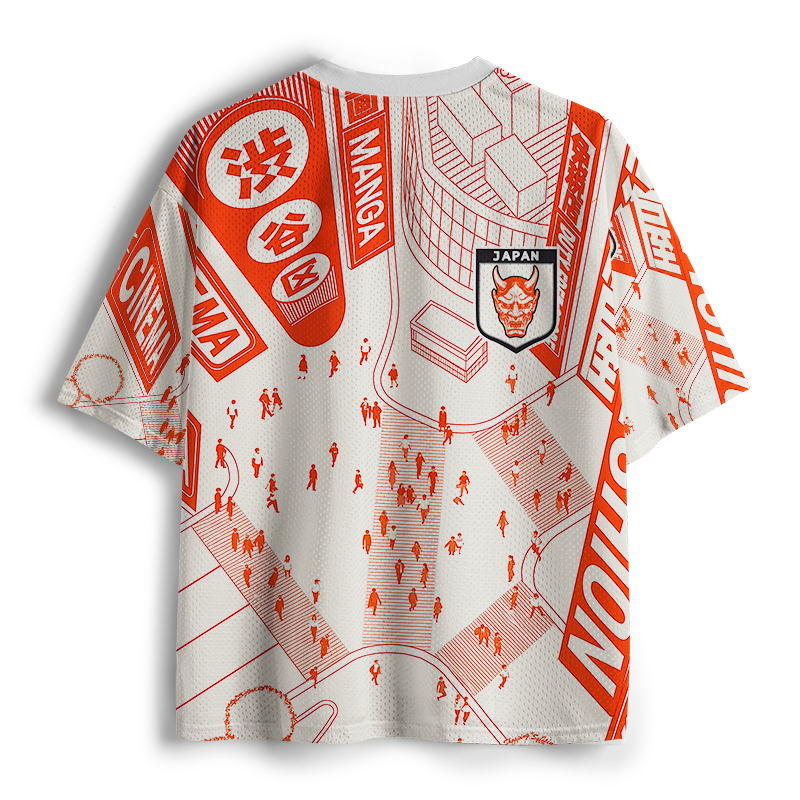 Tokyo-Tiger Shibuya Crossing Japanese Mesh Jersey