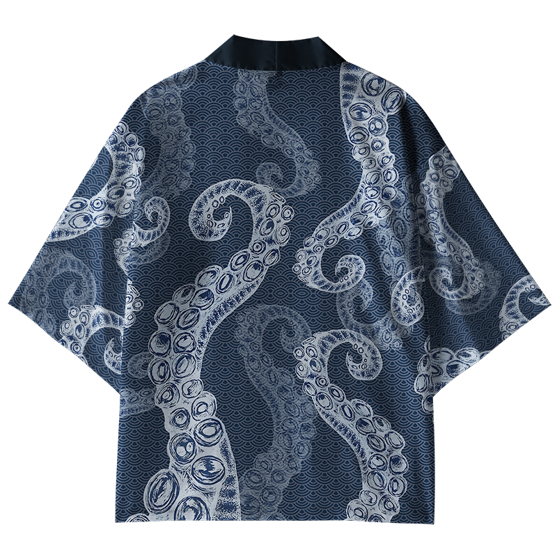Tokyo-Tiger Octopus Tentacles Japanese Kimono Cardigan