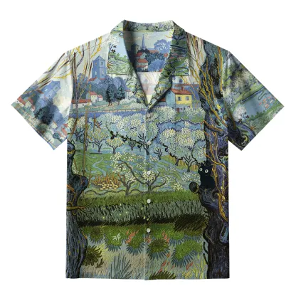 Tokyo-Tiger Black Cat Looking At Rural Scenery Aloha Hawaiian Shirt