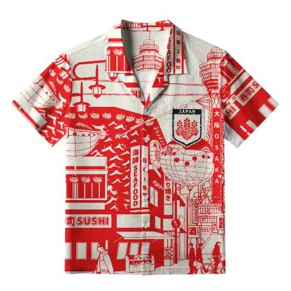 Tokyo-Tiger Osaka Street Aloha Hawaiian Shirt