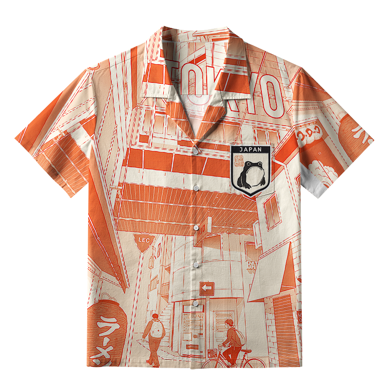 Tokyo-Tiger Tokyo Street Corner Japanese Aloha Hawaiian Shirt