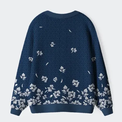 Tokyo-Tiger Falling Petals Ugly Cardigan Sweater