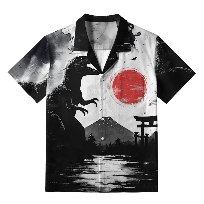 Tokyo-Tiger Monster Under Mount Fuji Aloha Hawaiian Shirt