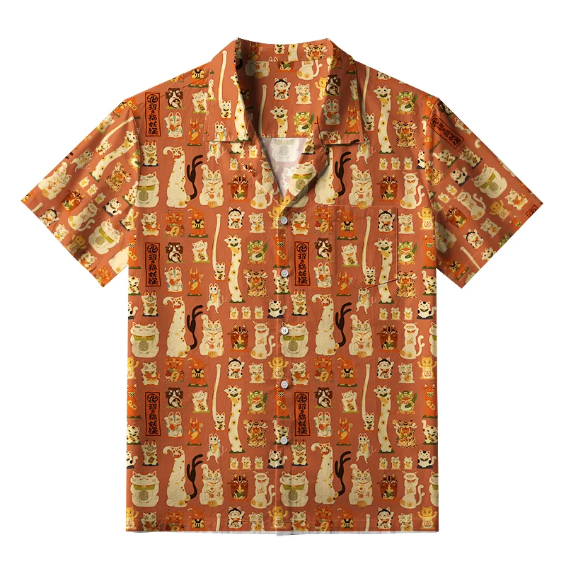 Tokyo-Tiger Various Lucky Cats Aloha Hawaiian Shirt