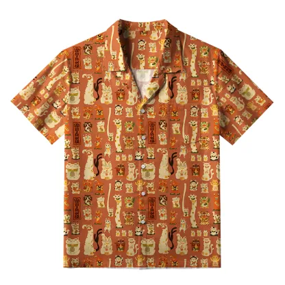 Tokyo-Tiger Various Lucky Cats Aloha Hawaiian Shirt