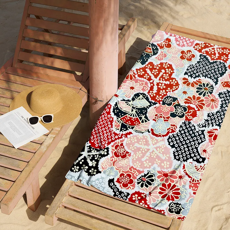 Tokyo-Tiger Floral Symphony Beach Towel