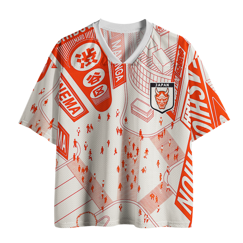 Tokyo-Tiger Shibuya Crossing Japanese Mesh Jersey