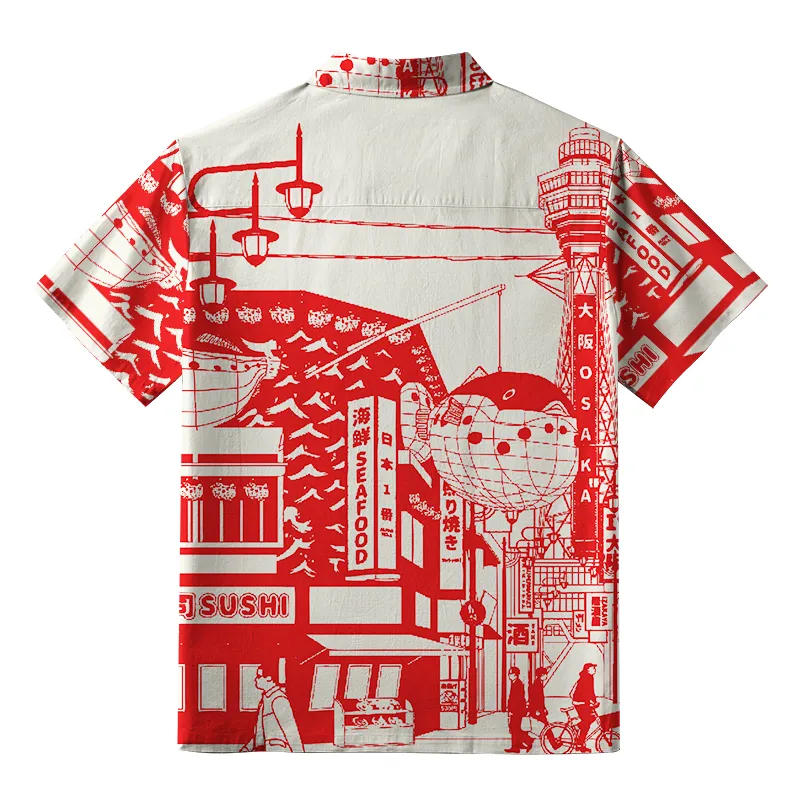 Tokyo-Tiger Osaka Street Aloha Hawaiian Shirt